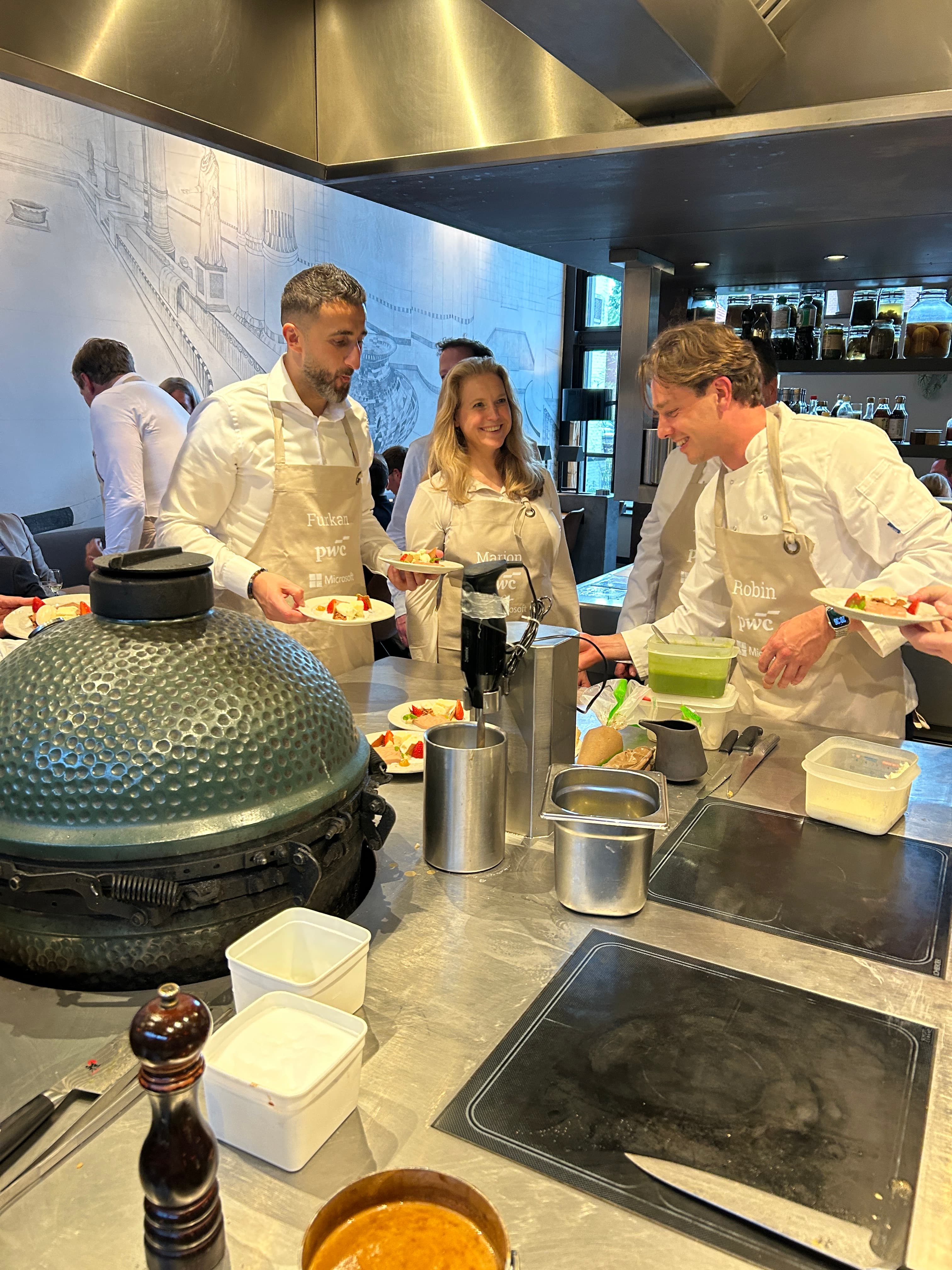 Professioneel team in keuken